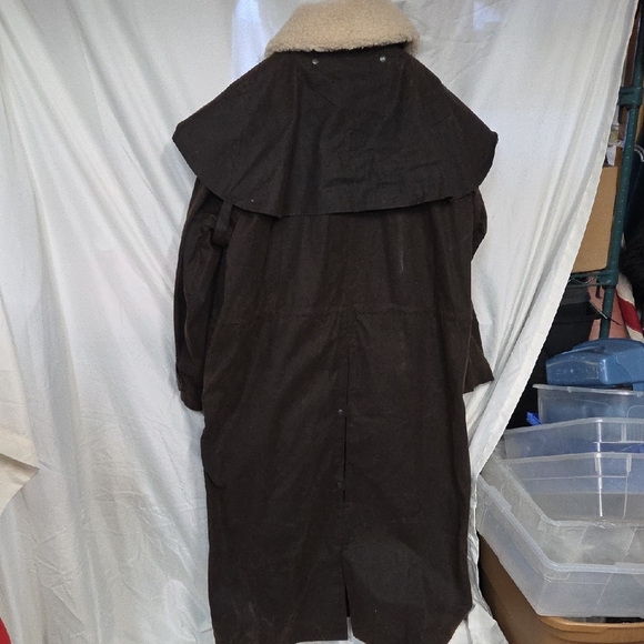 Outback trading company, brown oil skin duster with wool liner men's XL - Picture 6 of 16